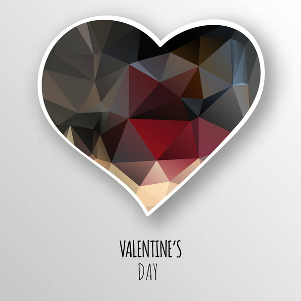 Vector crystal heart isolated on white background. Geometric rumpled triangular low poly style gradient graphic illustration. Polygonal badge design for your business. - Wektor, obraz