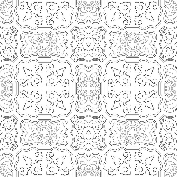 Portuguese tiles pattern. Vintage background. Vector seamless texture - Vector, Image