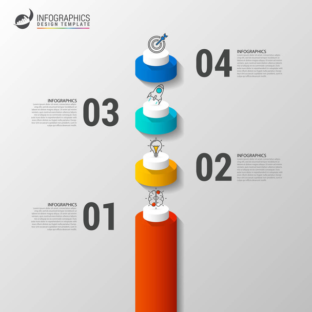 Timeline infographics design template. Business concept. Vector - Vektor, obrázek