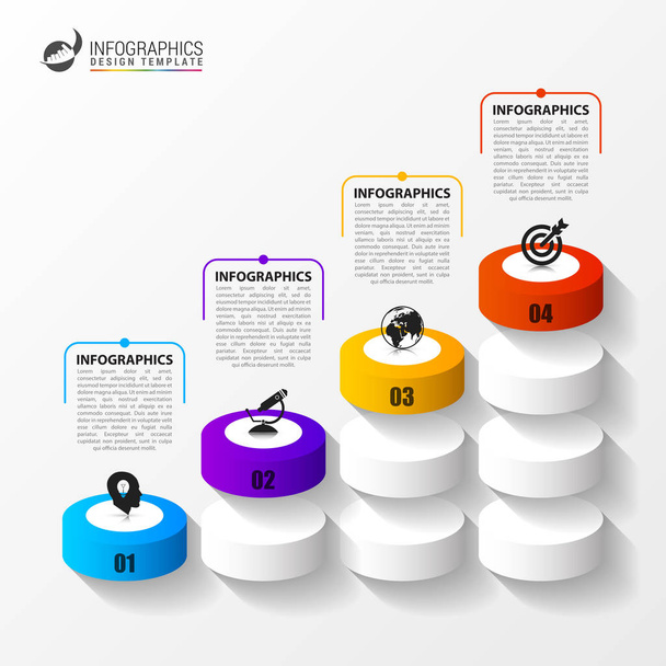 Abstract 3d stairs. Infographic or timeline template. Vector - Vektor, Bild