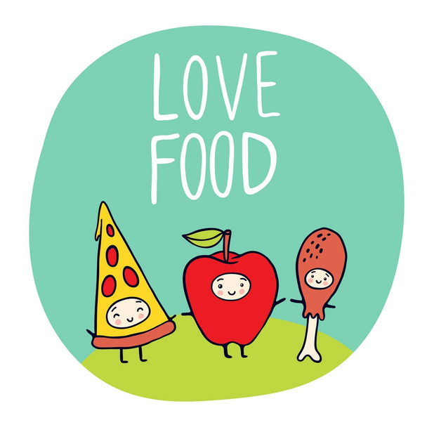 Love Food Illustration - Вектор,изображение