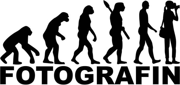 Female Photographer evolution with german job title - Vector, Image