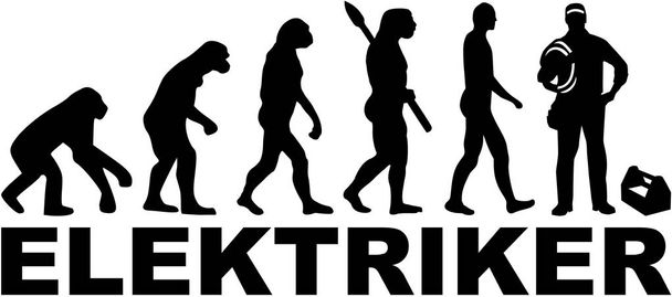Electrician evolution with german job title - Vector, Image