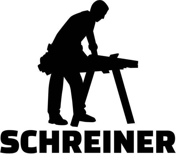 ドイツの肩書きを持つ家具職人シルエット - ベクター画像