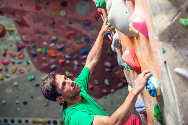 Rock climbing in the gym. - Photo, Image