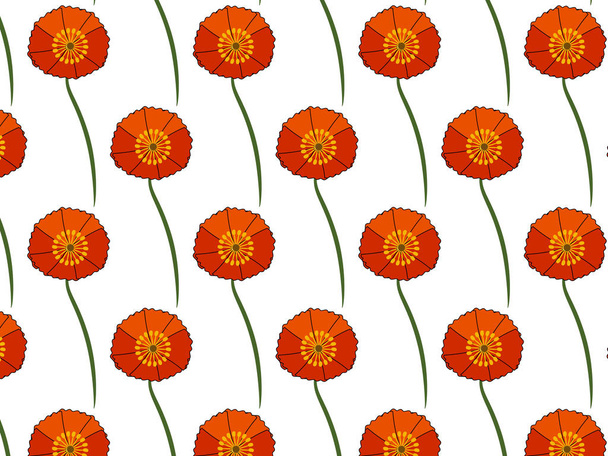 Fondo floral suave con amapolas rojas. Patrones para textiles. Sin costuras
 - Vector, imagen