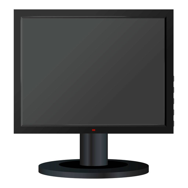 schwarze Computerbildschirm-Attrappe, realistischer Stil - Vektor, Bild