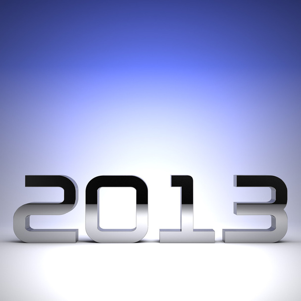 3D happy new year chrome 2013 - Photo, image