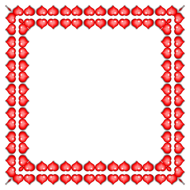 Hearts. Valentine's Day. Border for greeting card. - Vector, afbeelding