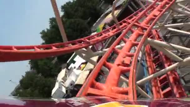 red steel coaster - Footage, Video