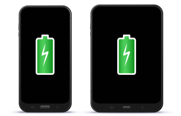 Mobile Phone and Tablet Computer With Full Battery Vector Illustration - Vector, Image