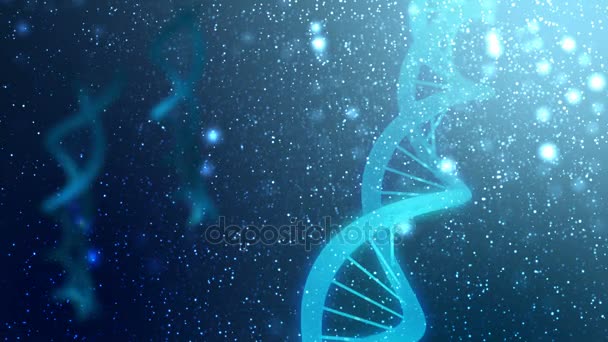 4K Sfondo astratto DNA 3D con particelle e grani lavorati
 - Filmati, video