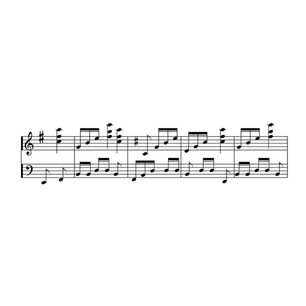 Noten - Melodie und musikalische Zeichen und Symbole - Vektor, Bild