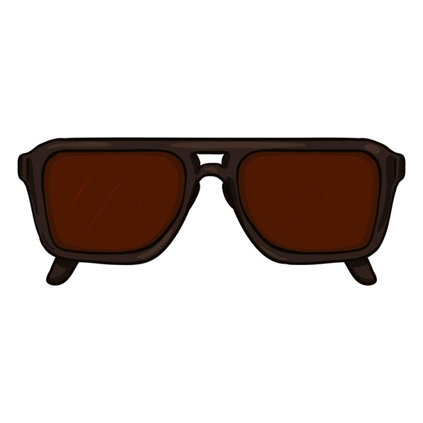 Vektor rajzfilm napszemüveg, barna műanyag perem - Vektor, kép