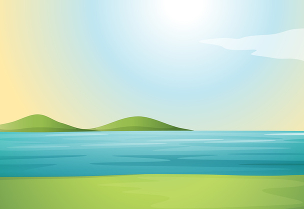 A river and hills - Vector, Image