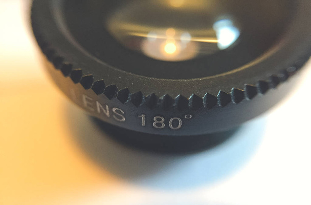 Close-up van een 180 graden lens - Foto, afbeelding