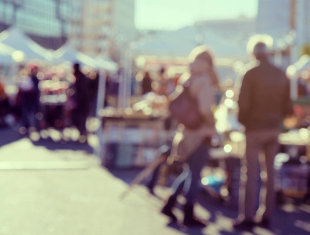 Out of focus view of open air market in the street - Valokuva, kuva