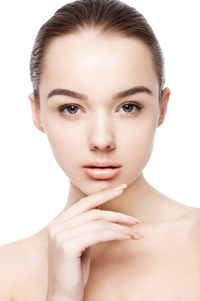 Beautiful woman girl natural makeup spa skin care - Fotoğraf, Görsel