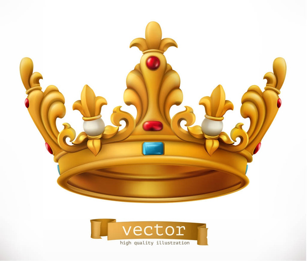 Arany korona. Király. vektor ikonja - Vektor, kép