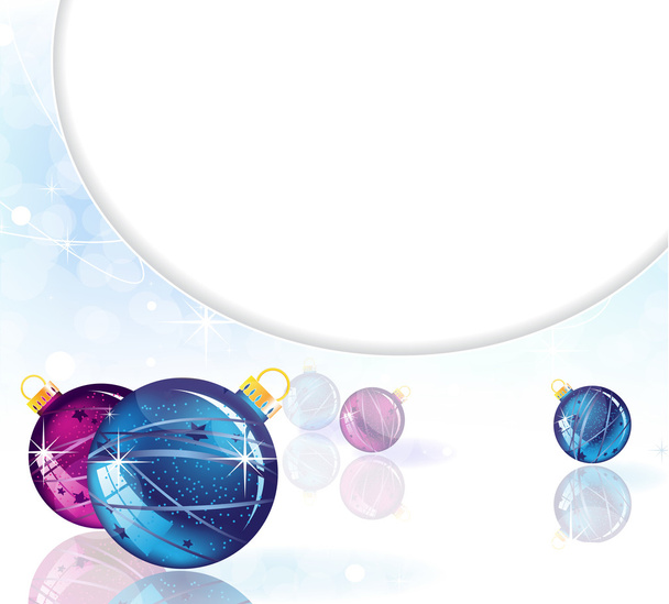Christmas decorations on a mirrored background - Vector, Image