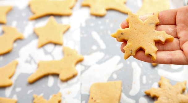 Snowflake shape Christmas cookie - Fotó, kép