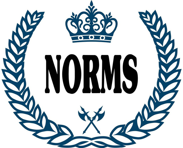 Ущільнення синіх лаврів з текстом NORMS
. - Фото, зображення