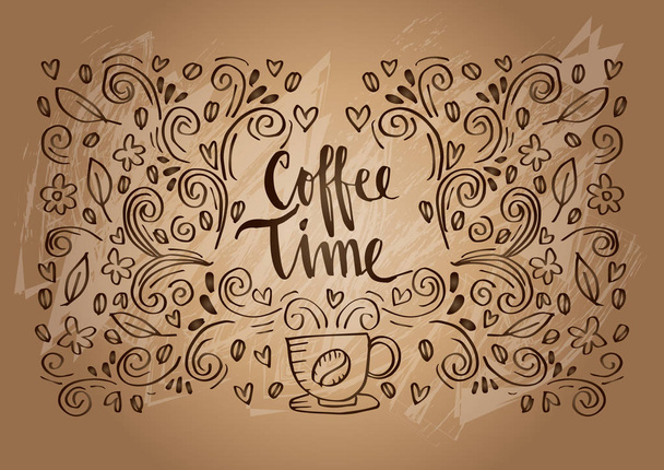 Coffee time hand lettering. - Photo, Image