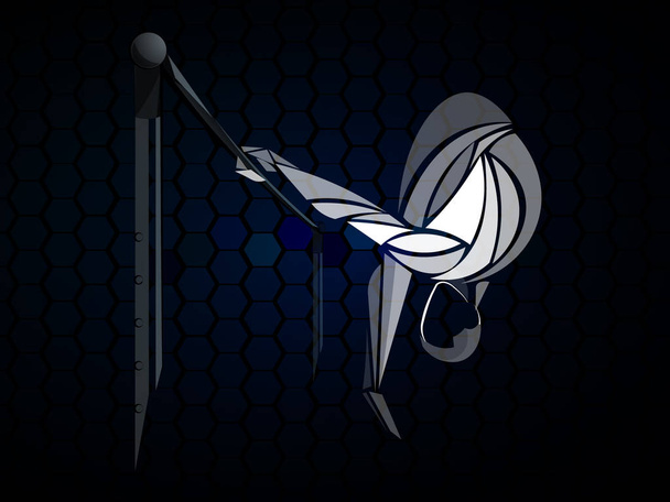 Невербальні бари гімнастка в художній гімнастиці
 - Вектор, зображення