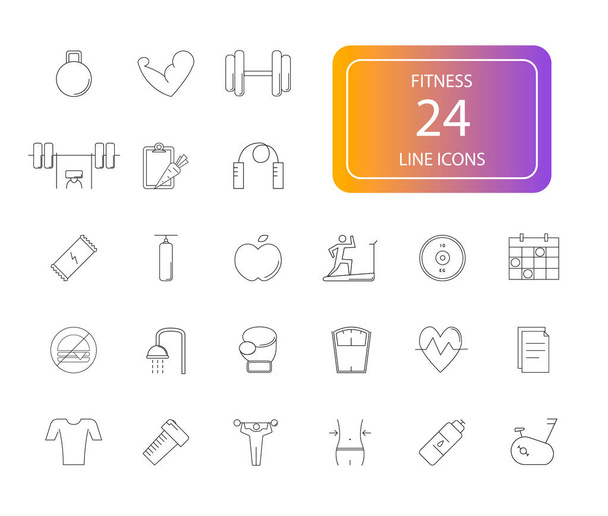 Line icons set. Fitness pack. Vector illustration - Vector, Image