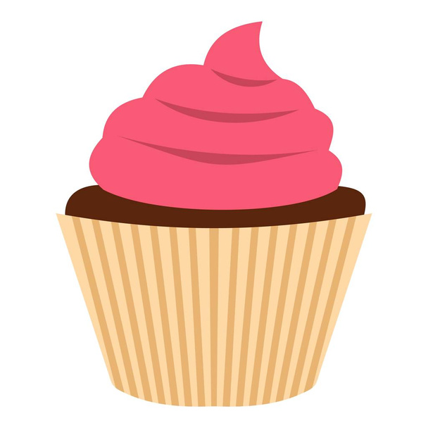 Pink cupcake icon isolated - Vector, Imagen