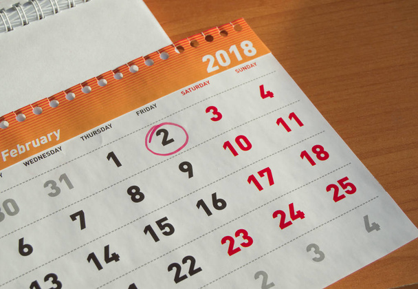 Groundhog day February calendar, Notepad with date 2 Feb - Zdjęcie, obraz