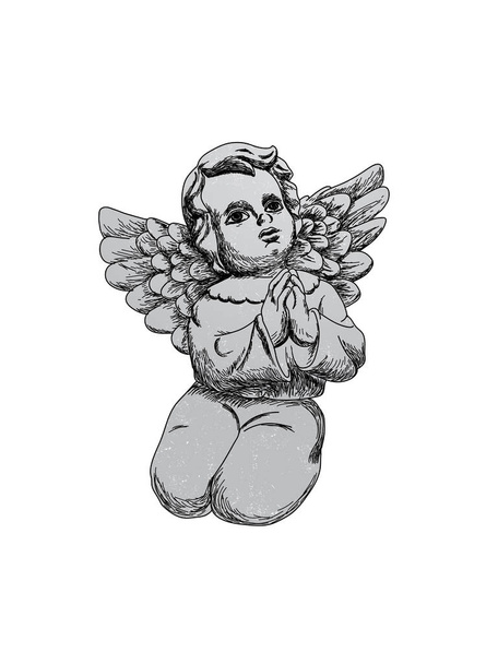 Hand drawn angel figure - Vector, Image