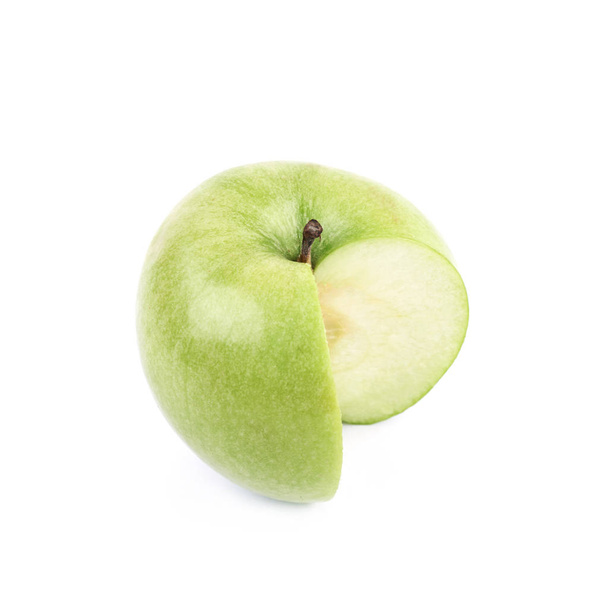 Green sliced apple isolated - Photo, Image