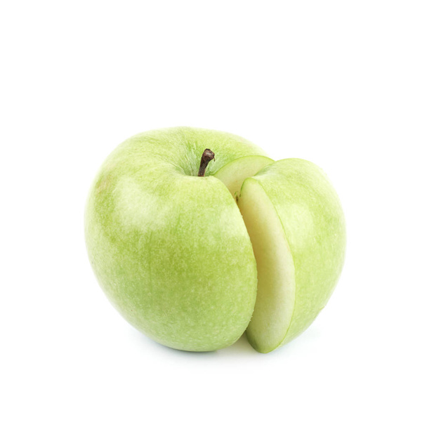 Green sliced apple isolated - Fotoğraf, Görsel