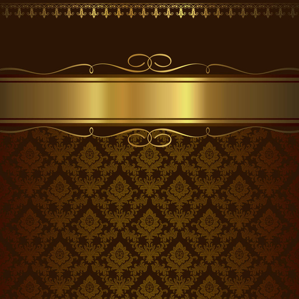 Decorative ornamental background with elegant golden border. - Фото, зображення