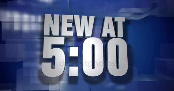 Dynamic New at 5:00 News Transition and Title Page Background Plate - Footage, Video
