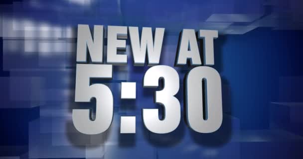 Dynamic New at 5:30 News Transition and Title Page Background Plate - Footage, Video