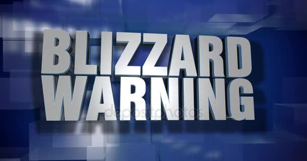Dynamiczne Blizzard ostrzeżenie wiadomości przejścia i Strona tytułowa tle płyta - Materiał filmowy, wideo