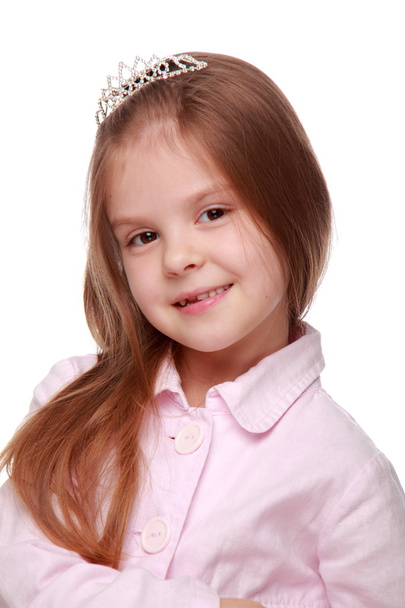 Cute girl with princess crown - Foto, Imagem
