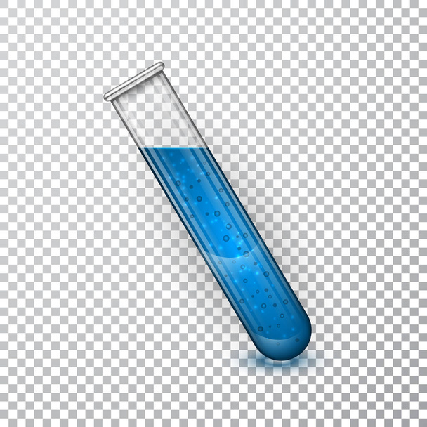 Tubos de ensayo, Frasco transparente de laboratorio químico con líquido. Ilustración vectorial
 - Vector, Imagen