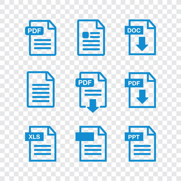 Descargar icono. Icono de descarga de archivos. Texto del documento, información del formato web del símbolo
 - Vector, imagen