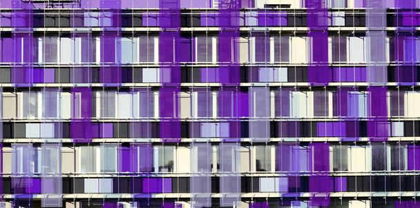 Grafische gevel gebouw ultraviolet kleur - Foto, afbeelding