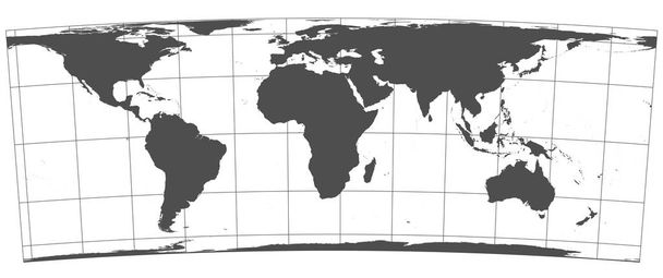 Grijze wereld in verschillende cartografische projecties. 30 graden raster van de meridianen en parallellen. - Foto, afbeelding