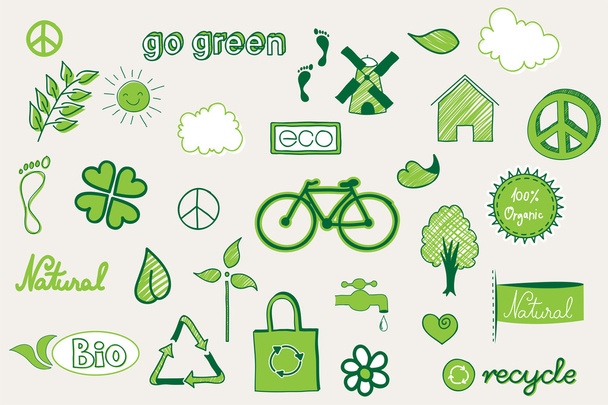 Green doodle - Vetor, Imagem
