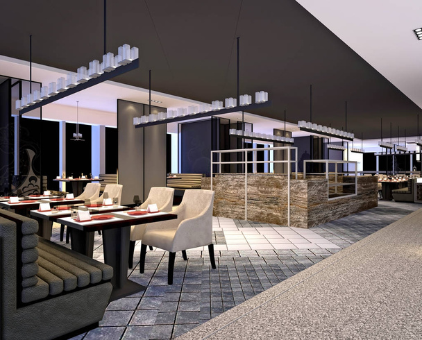 3d render of restaurant - Photo, Image