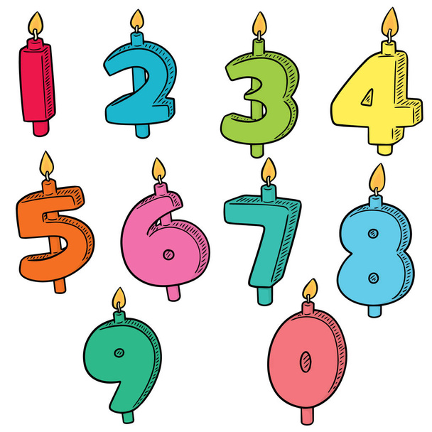 vector set of candle number - Vector, Image