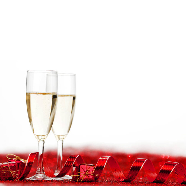 Champagne and red decor - Fotoğraf, Görsel