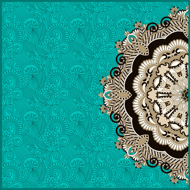 Ornamental circle template with floral background - ベクター画像