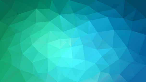 wektor nieregularne wielokątne tło - trójkątny wzór low poly - zielony, niebieski i błękitny kolor gradientu - Wektor, obraz