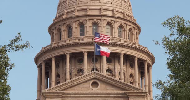 Closeup overdag weergave van Texas State Capitol Dome - Video